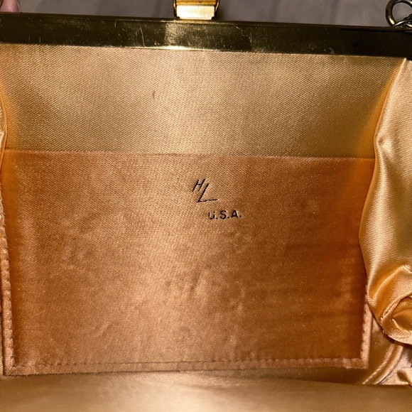 Vintage 1940's Harry Levine Brown Velvet Clutch with Gold Accents - Picture 2 of 10